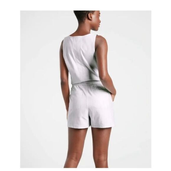 Athleta Farallon Printed Organic Cotton Sleeveless Romper Size 3X White/Gray - Picture 3 of 12